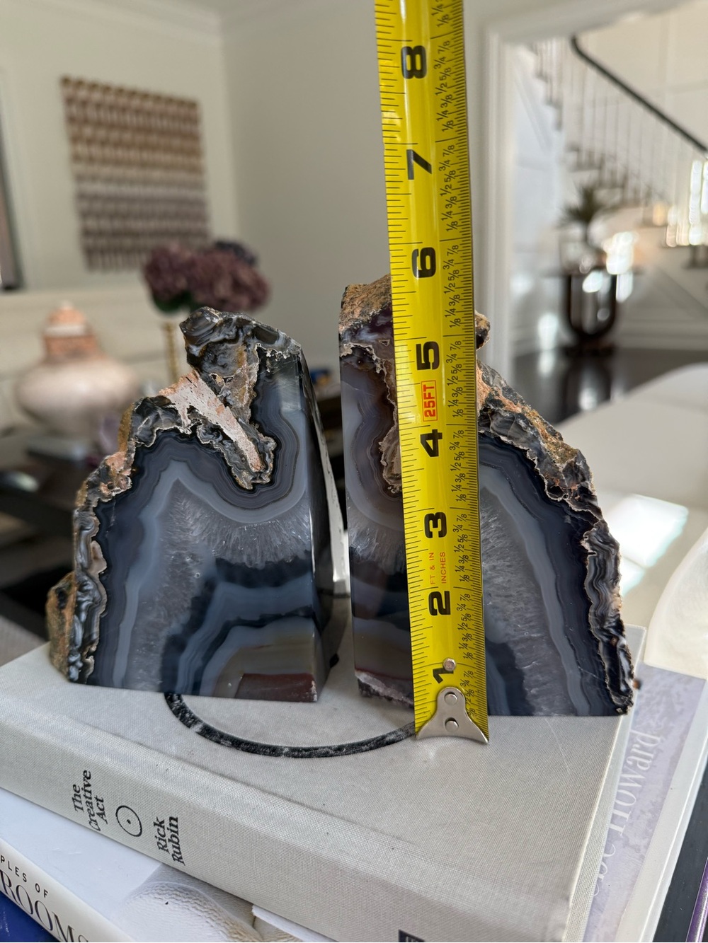 Natural agate bookend pair - Picture 5 of 8